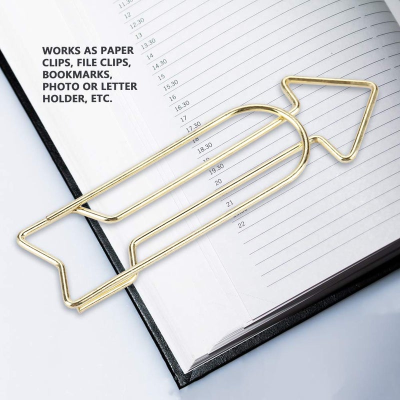 Hztyyier 12Pcs Gold Paper Clips Large Paperclips MetalClips School Office Supplies Document Organization - Image 5